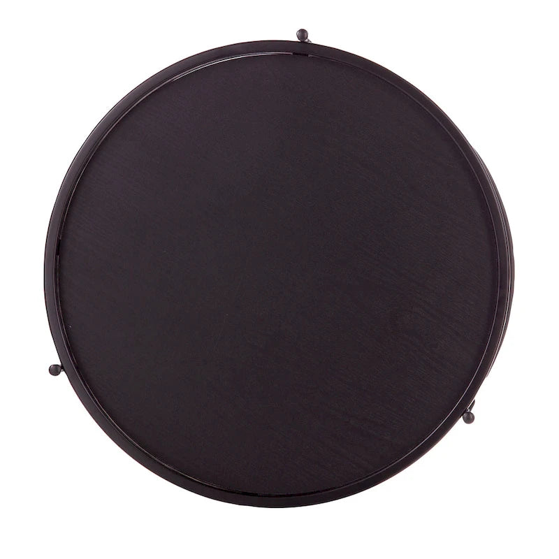 Table d'appoint ronde Vaquero de style moderne avec étagère en bois de SEI Furniture