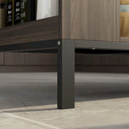 Îlot de cuisine buffet de 55,1 po de largeur avec étagères ouvertes et deux tiroirs