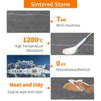 Lot de 2 tables basses gigognes rondes avec plateau en pierre frittée et structure en métal - 27 x 16