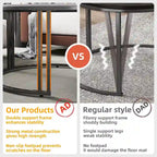 Lot de 2 tables basses gigognes rondes avec plateau en pierre frittée et structure en métal - 27 x 16