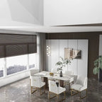 Chaise de salle à manger contemporaine SEYNAR en velours avec pieds en métal, lot de 6