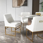 Chaise de salle à manger contemporaine SEYNAR en velours avec pieds en métal, lot de 6