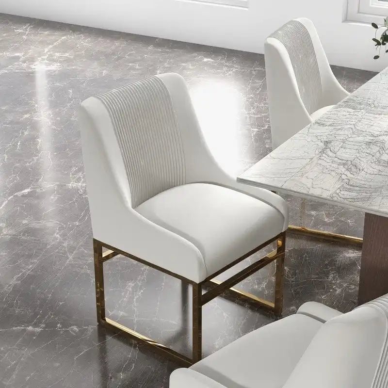 Chaise de salle à manger contemporaine SEYNAR en velours avec pieds en métal, lot de 6