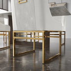 Chaise de salle à manger contemporaine SEYNAR en velours avec pieds en métal, lot de 6