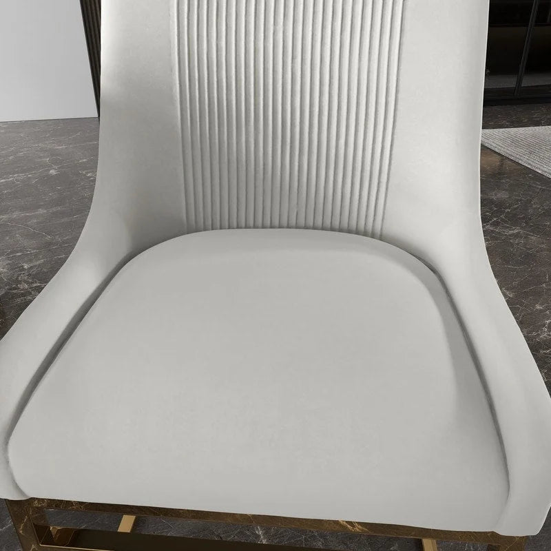 Chaise de salle à manger contemporaine SEYNAR en velours avec pieds en métal, lot de 6