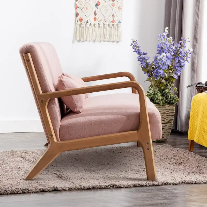 Fauteuil d'appoint moderne Ebello en bois massif