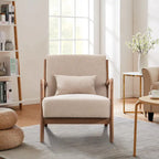 Fauteuil d'appoint moderne Ebello en bois massif