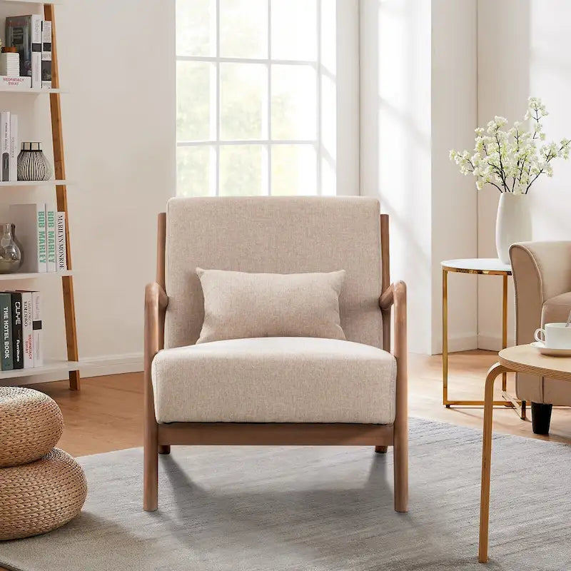 Fauteuil d'appoint moderne Ebello en bois massif