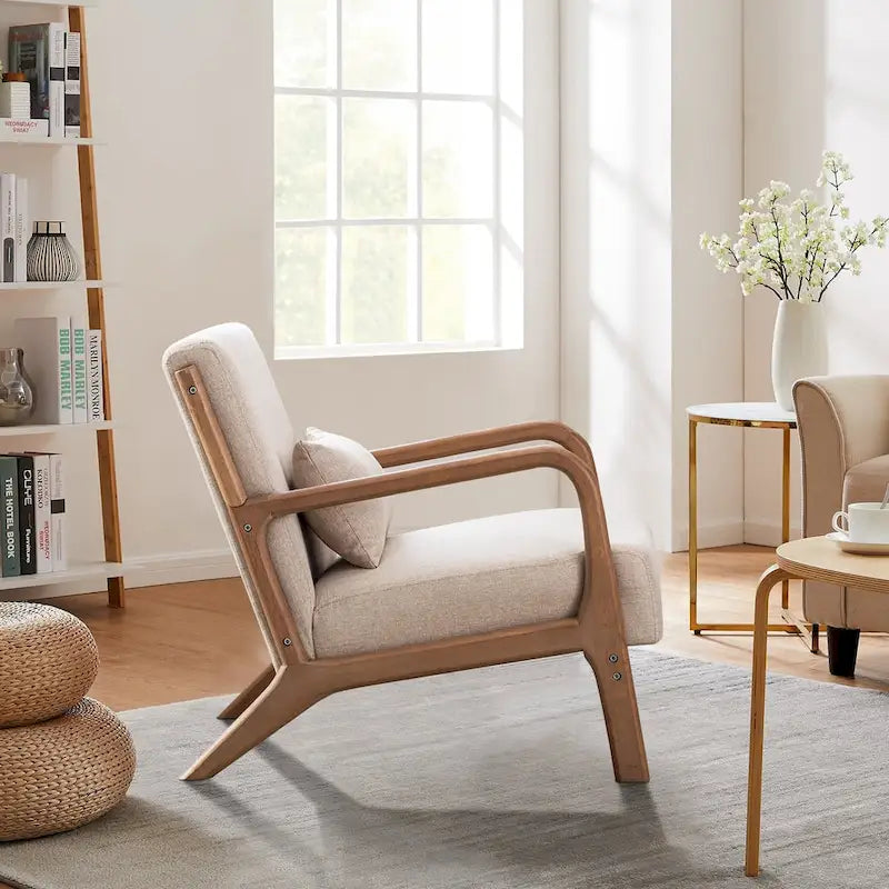 Fauteuil d'appoint moderne Ebello en bois massif