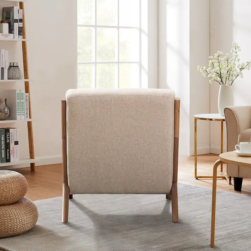 Fauteuil d'appoint moderne Ebello en bois massif