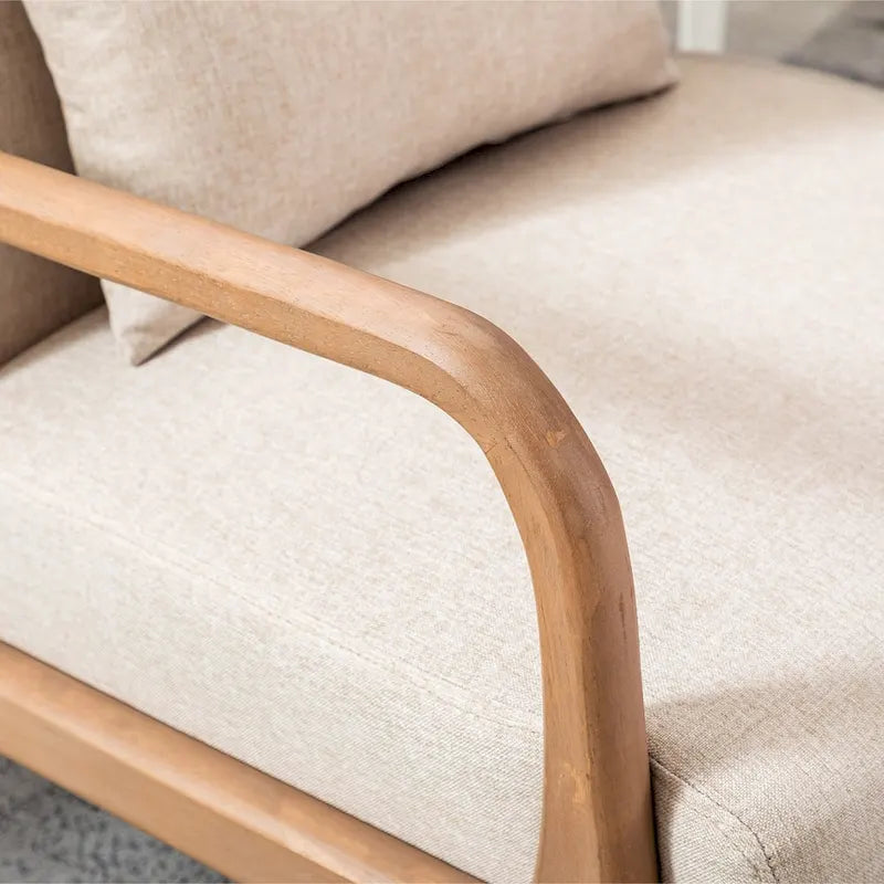 Fauteuil d'appoint moderne Ebello en bois massif