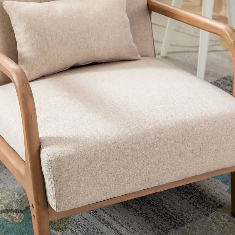 Fauteuil d'appoint moderne Ebello en bois massif