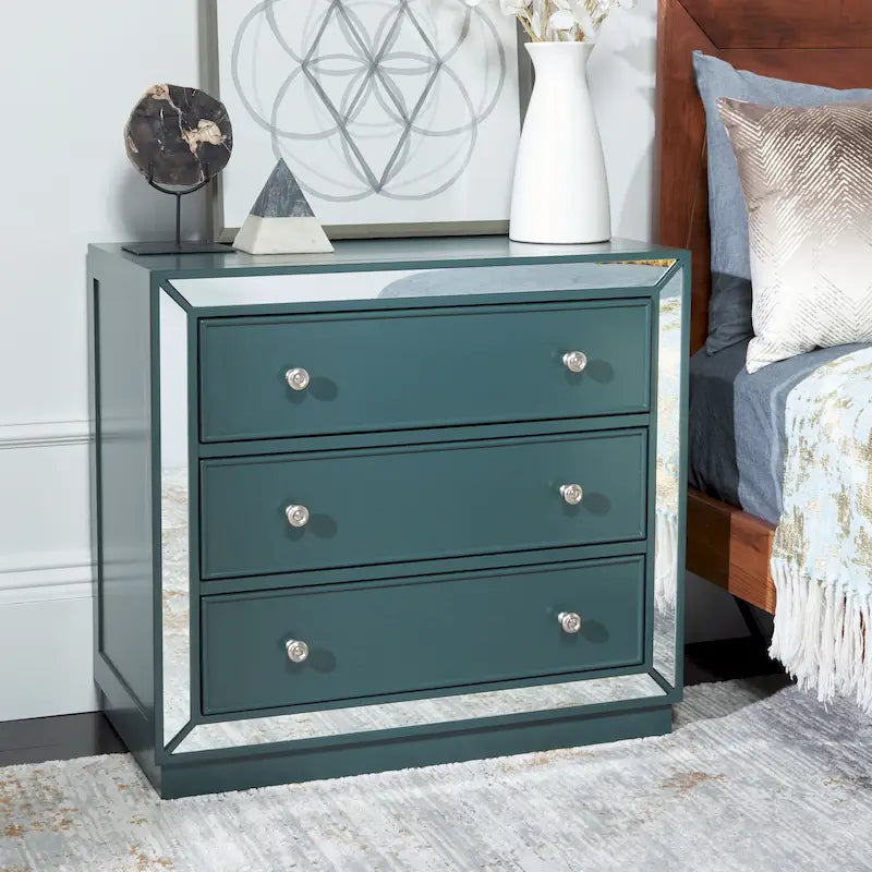 Commode à trois tiroirs miroir SAFAVIEH Amey