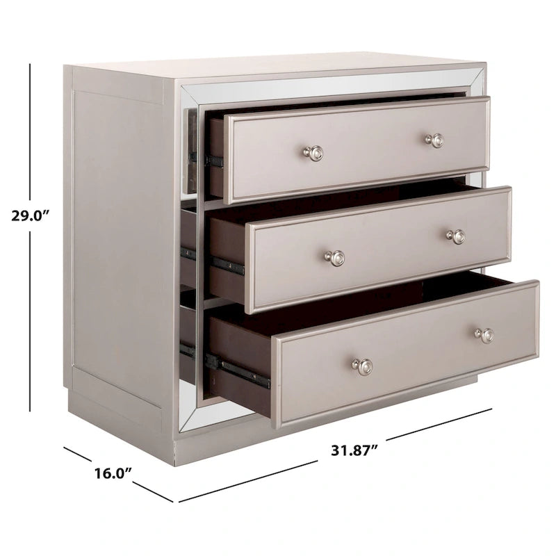 Commode à trois tiroirs miroir SAFAVIEH Amey
