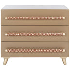 Commode de chambre à coucher SAFAVIEH Audra à 3 tiroirs.