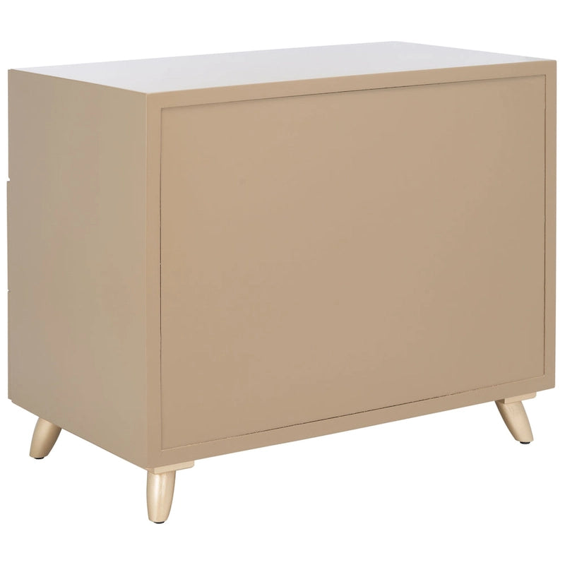 Commode de chambre à coucher SAFAVIEH Audra à 3 tiroirs.