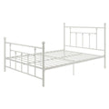 Full size White Metal Platform Bed Frame with Headboard and Footboard