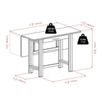 Table à abattants 3 pièces avec chaises à dossier échelle, noyer