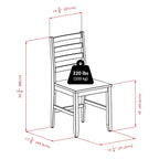 Table à abattants 3 pièces avec chaises à dossier échelle, noyer