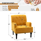 Fauteuil club Geltrude de style transitionnel, capitonné et rembourré, avec pieds en bois tourné, par HULALA HOME