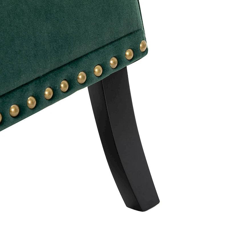 Fauteuil club Geltrude de style transitionnel, capitonné et rembourré, avec pieds en bois tourné, par HULALA HOME