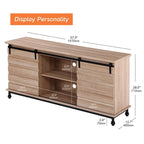 Meuble TV WAMPAT style ferme avec portes coulissantes de style grange, meuble de rangement pour téléviseurs jusqu'à 65 pouces