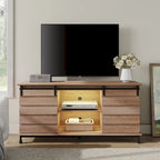 Meuble TV WAMPAT style ferme avec portes coulissantes de style grange, meuble de rangement pour téléviseurs jusqu'à 65 pouces
