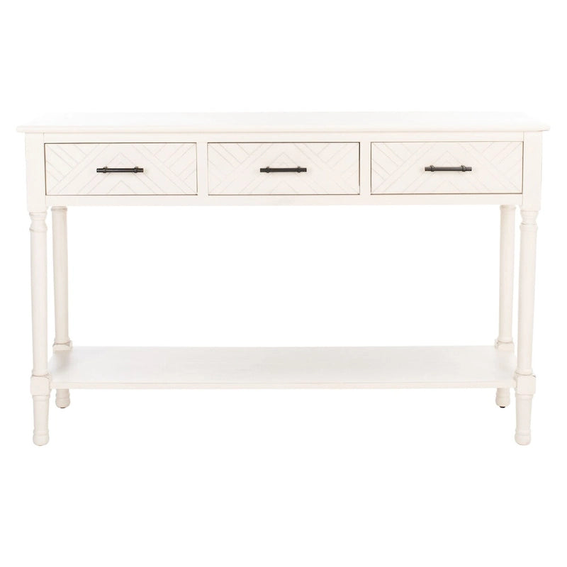 Console SAFAVIEH Jeanie à 3 tiroirs et étagère inférieure - 120 cm L x 33 cm l x 75 cm H