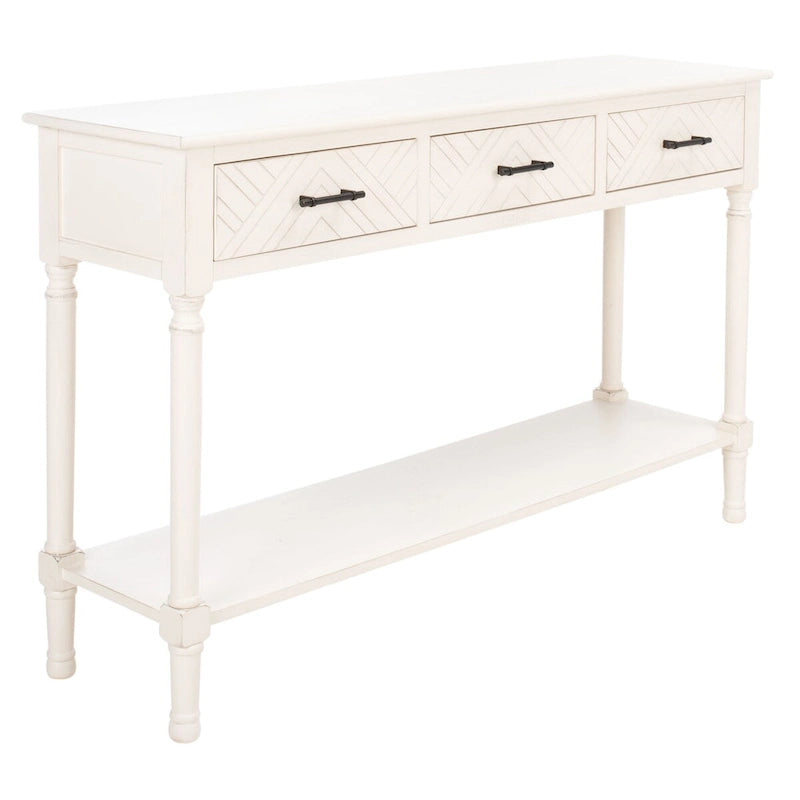 Console SAFAVIEH Jeanie à 3 tiroirs et étagère inférieure - 120 cm L x 33 cm l x 75 cm H