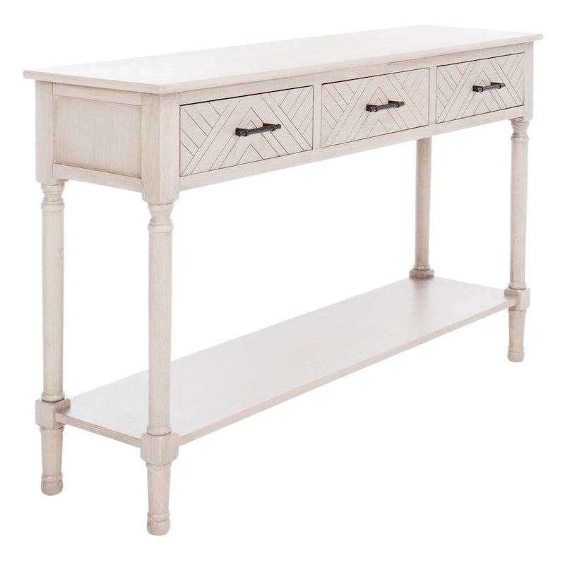 Console SAFAVIEH Jeanie à 3 tiroirs et étagère inférieure - 120 cm L x 33 cm l x 75 cm H