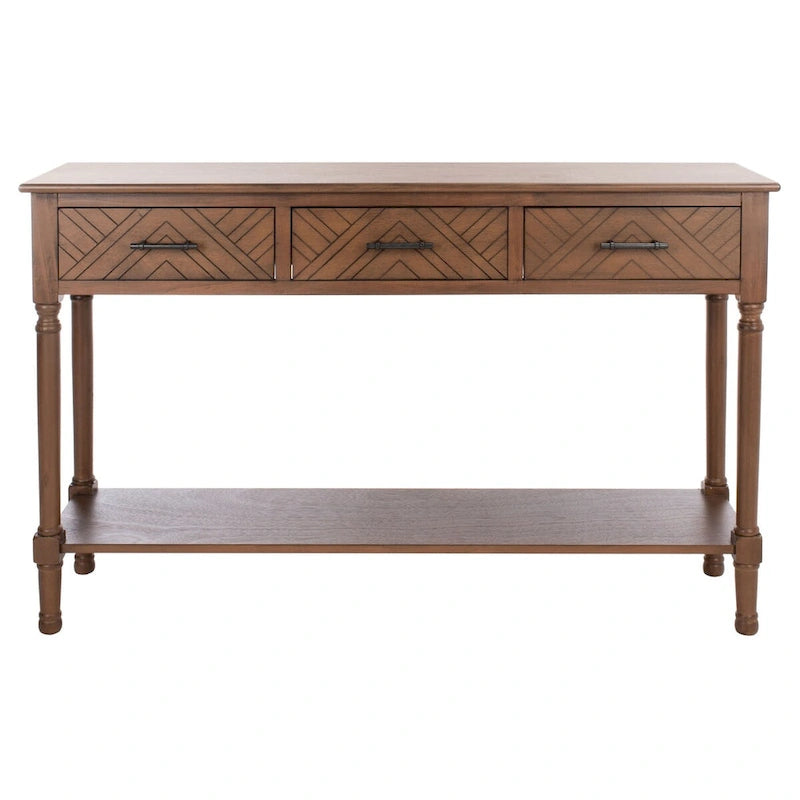 Console SAFAVIEH Jeanie à 3 tiroirs et étagère inférieure - 120 cm L x 33 cm l x 75 cm H