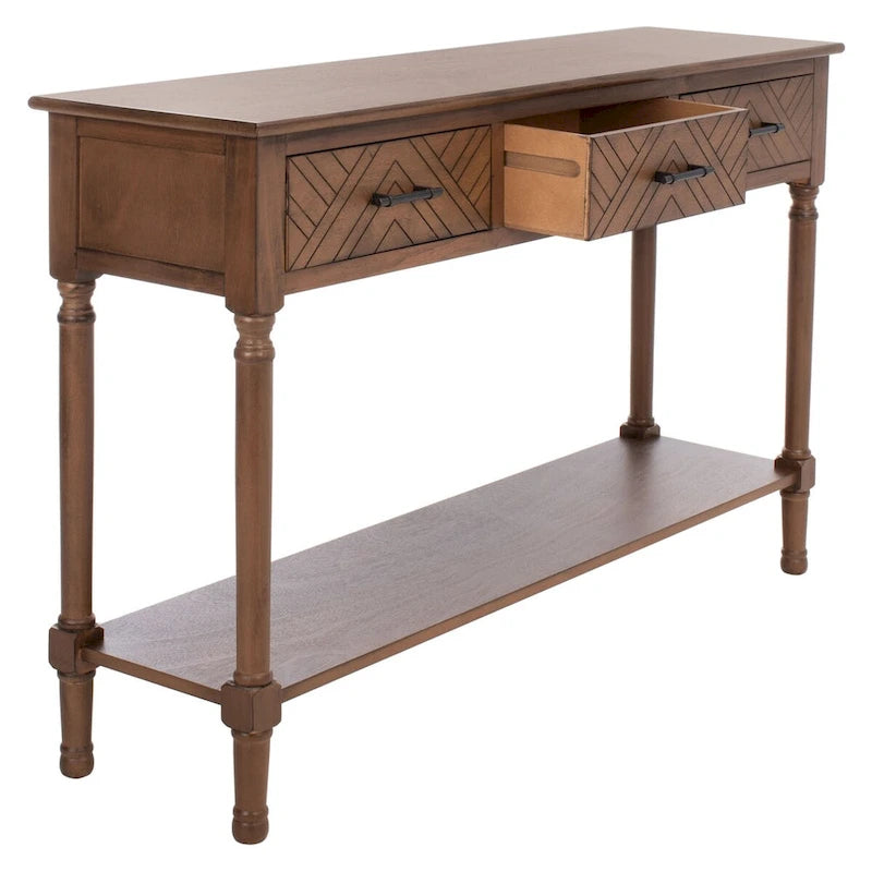 Console SAFAVIEH Jeanie à 3 tiroirs et étagère inférieure - 120 cm L x 33 cm l x 75 cm H