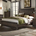 Thornwood Hills Rock Beaten Gray with Saw Cuts King California Panel Bed