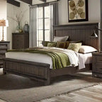 Thornwood Hills Rock Beaten Gray with Saw Cuts King California Panel Bed