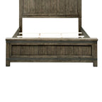 Lit à panneaux californien King Thornwood Hills Rock gris battu avec découpes de scie