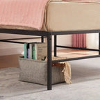 Cadre de lit plateforme en métal de 45,7 cm (18 pouces) pour lit king size, avec sommier à lattes en acier