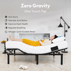 Cadre de lit ajustable FunniHomi pour lits jumeaux XL/queen/king séparés, sans dégagement, sans gravité, avec support de matelas