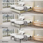 Cadre de lit ajustable FunniHomi pour lits jumeaux XL/queen/king séparés, sans dégagement, sans gravité, avec support de matelas