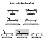 Cadre de lit ajustable FunniHomi pour lits jumeaux XL/queen/king séparés, sans dégagement, sans gravité, avec support de matelas