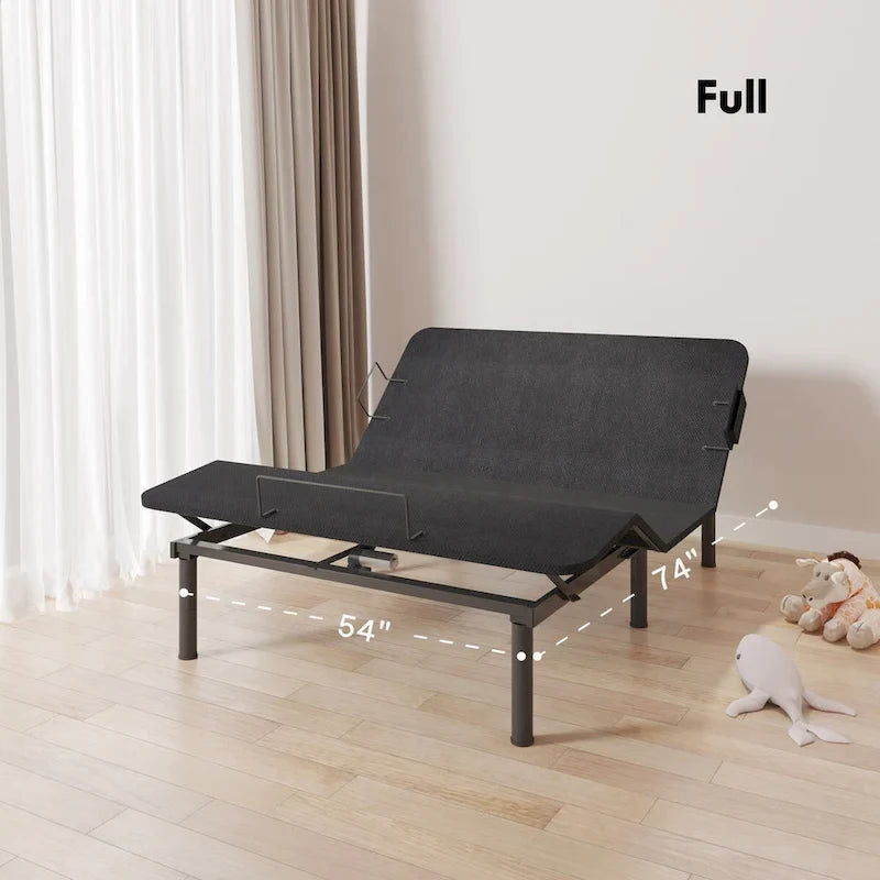 Cadre de lit ajustable FunniHomi pour lits jumeaux XL/queen/king séparés, sans dégagement, sans gravité, avec support de matelas