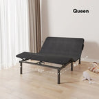 Cadre de lit ajustable FunniHomi pour lits jumeaux XL/queen/king séparés, sans dégagement, sans gravité, avec support de matelas