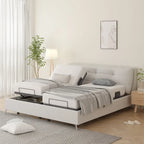 Cadre de lit ajustable FunniHomi pour lits jumeaux XL/queen/king séparés, sans dégagement, sans gravité, avec support de matelas