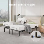 Cadre de lit ajustable FunniHomi pour lits jumeaux XL/queen/king séparés, sans dégagement, sans gravité, avec support de matelas