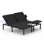 Cadre de lit ajustable FunniHomi pour lits jumeaux XL/queen/king séparés, sans dégagement, sans gravité, avec support de matelas