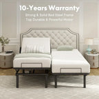 Cadre de lit ajustable FunniHomi pour lits jumeaux XL/queen/king séparés, sans dégagement, sans gravité, avec support de matelas