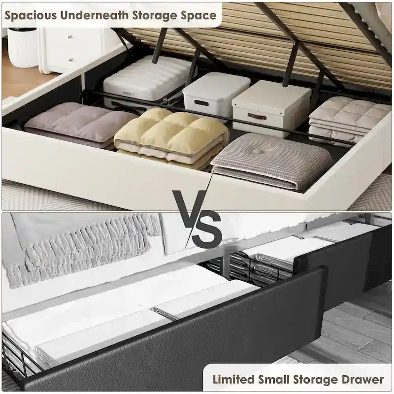 Lit en velours double relevable