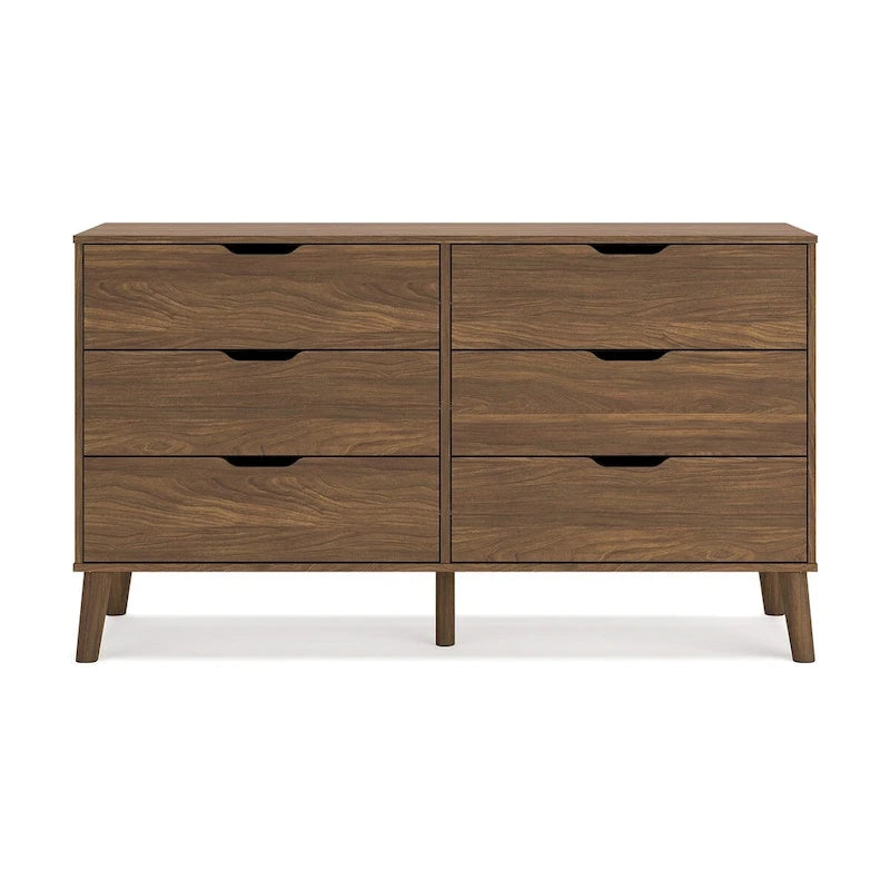 Tête de lit à panneaux bruns Fordmont, signée Signature Design by Ashley, avec commode et table de chevet