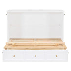 Lit escamotable pleine grandeur avec grands tiroirs pour chambre à coucher