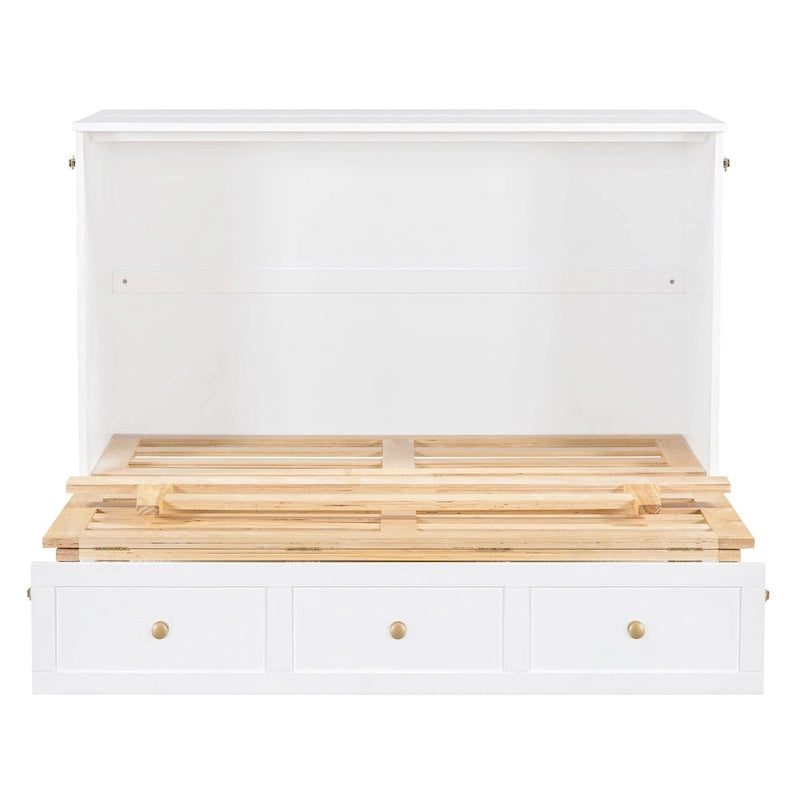 Lit escamotable pleine grandeur avec grands tiroirs pour chambre à coucher