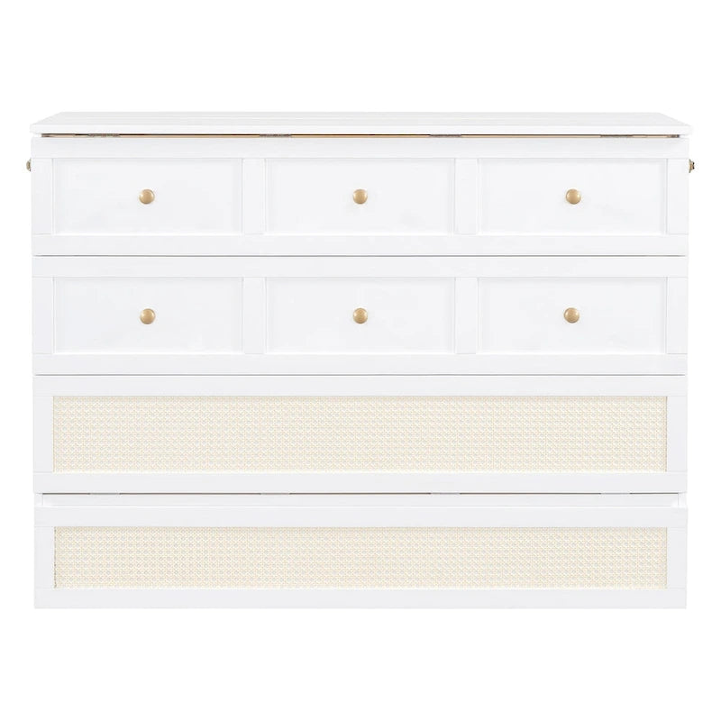 Lit escamotable pleine grandeur avec grands tiroirs pour chambre à coucher